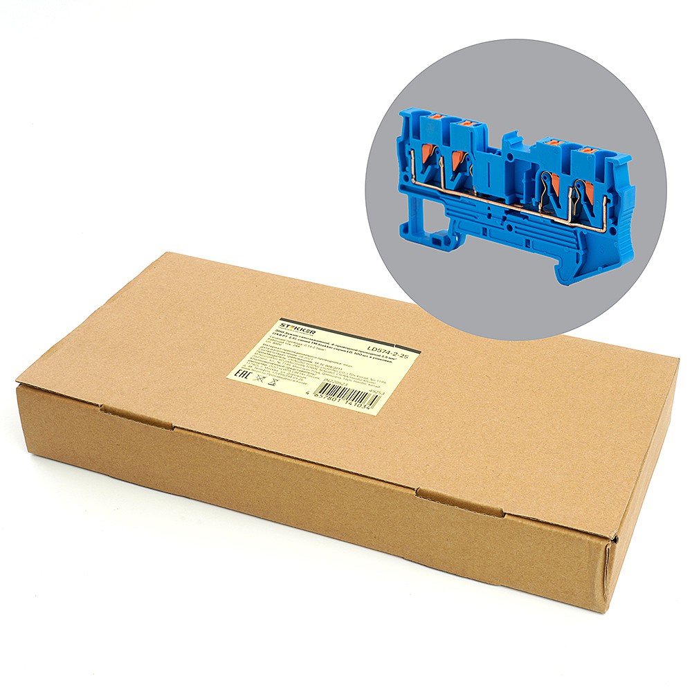 Зажим самозажимной, 4-проводной проходной 2,5 мм Stekker 49253 49253