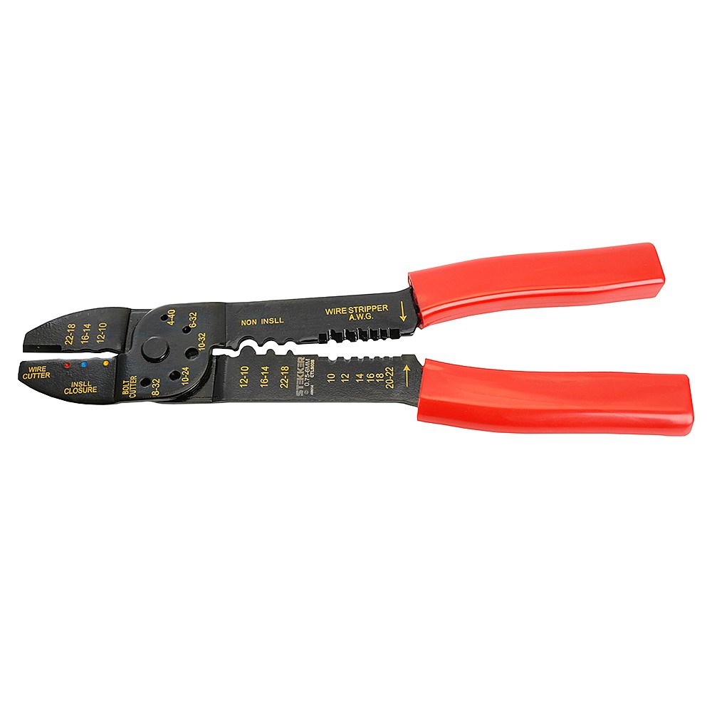 Пресс клещи многофункциональные: обрезка, обжим, снятие изоляции (от 0,75 до 6 мм2) Stekker WSC-008 49614