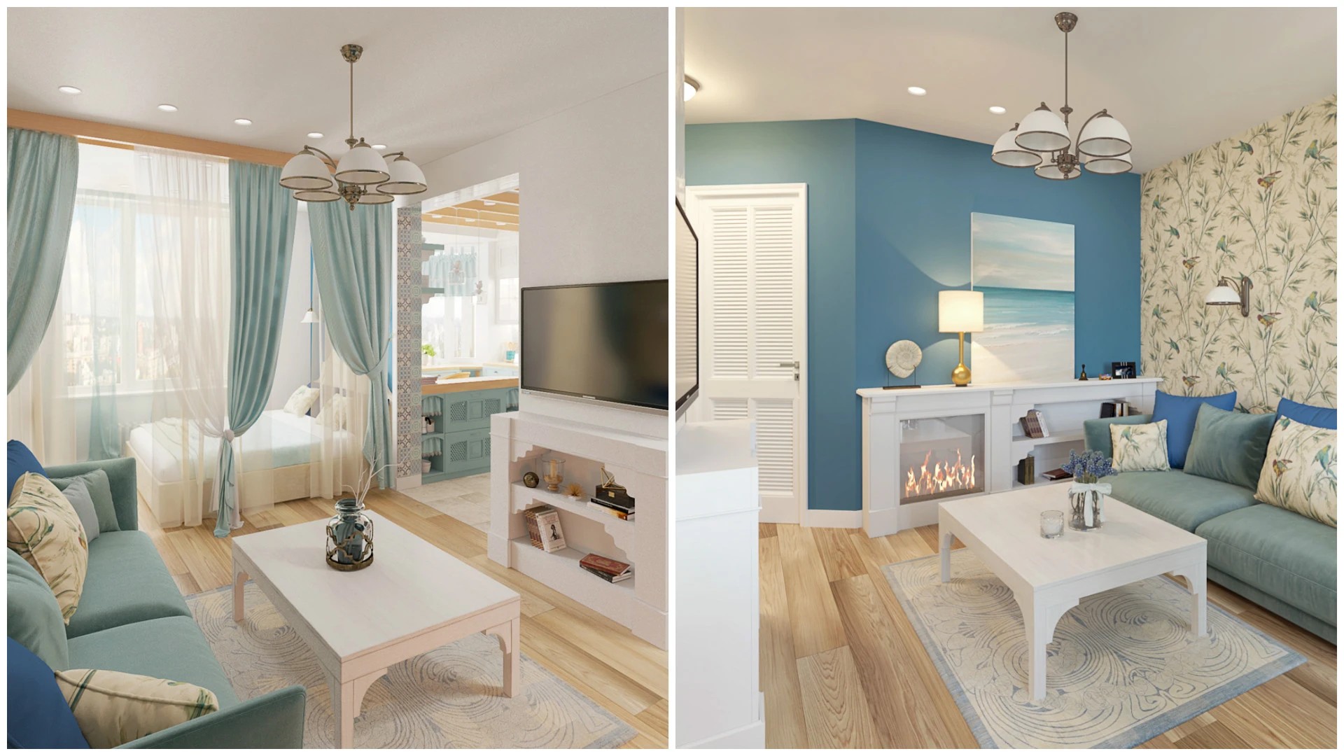 Гостиная, Кухня, Коридор