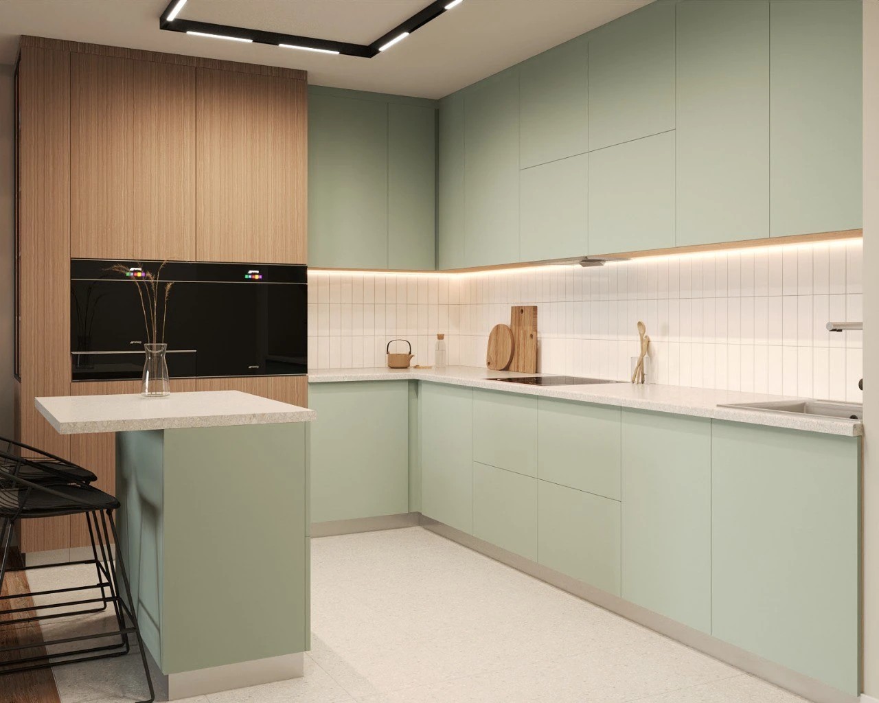 Дизайн-проект КУХНЯ - ГОСТИНАЯ