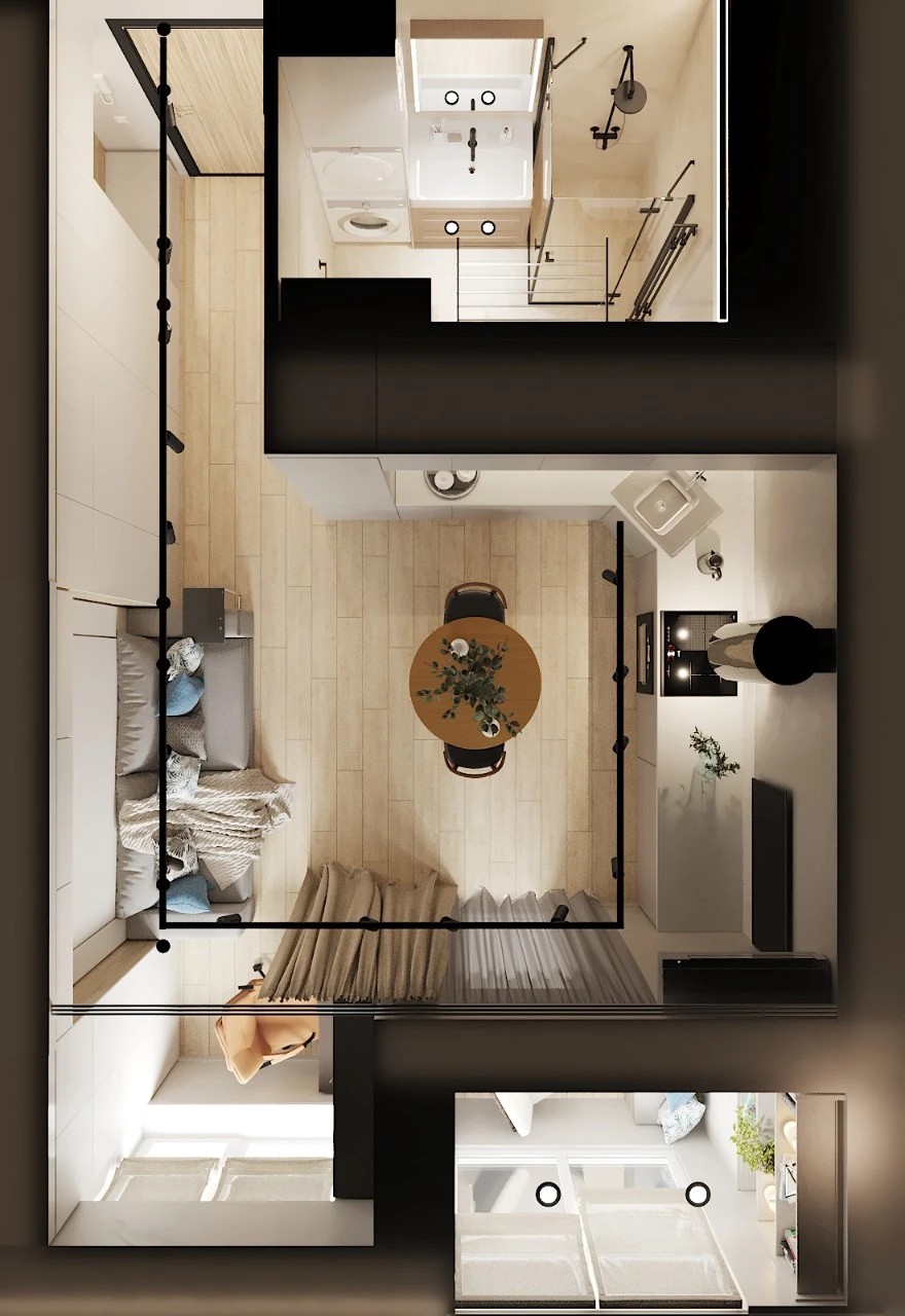 Дизайн-проект КВАРТИРА - СТУДИЯ