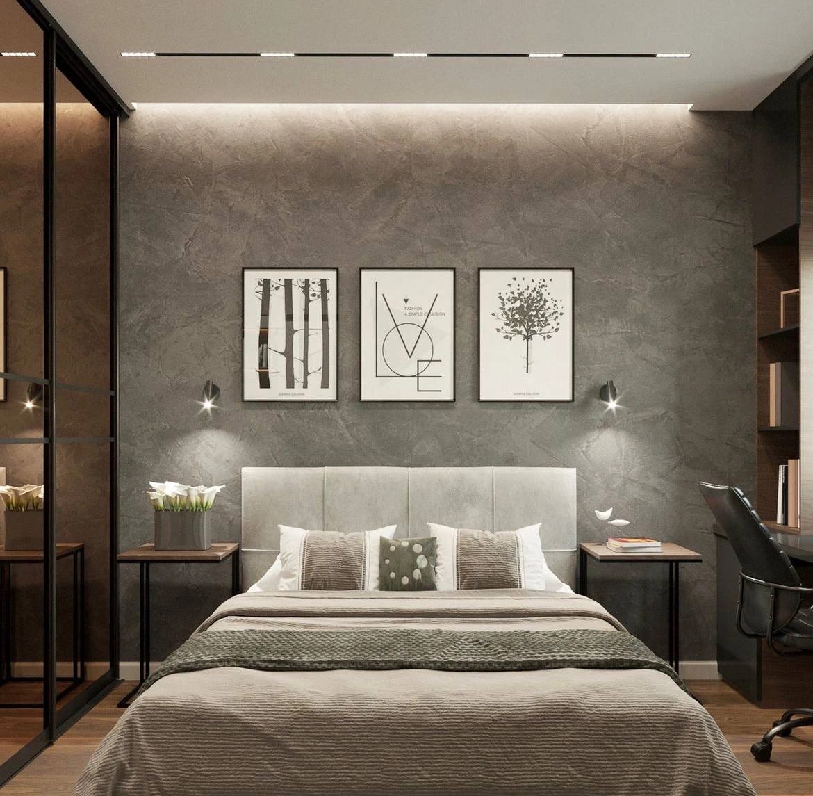 Дизайн-проекты спальни с рабочим местом