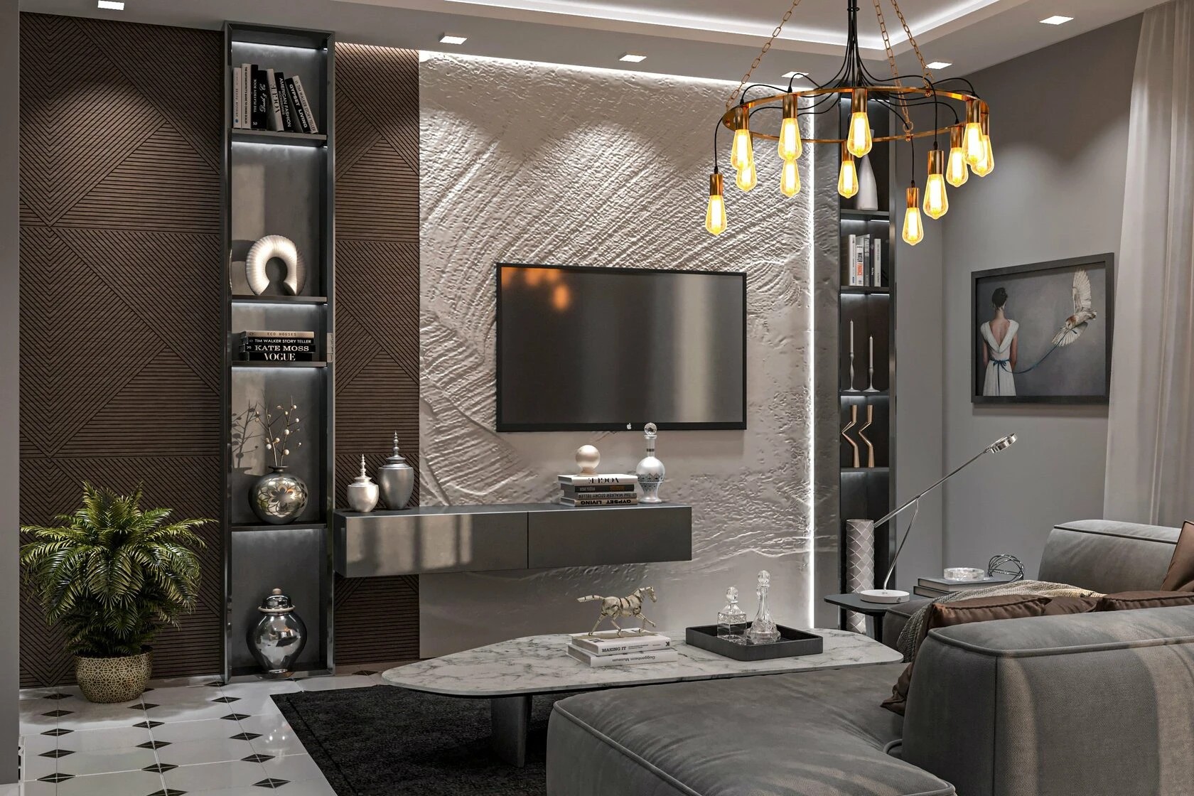 3-комнатная квартира в стиле минимализм с элементами современной классики