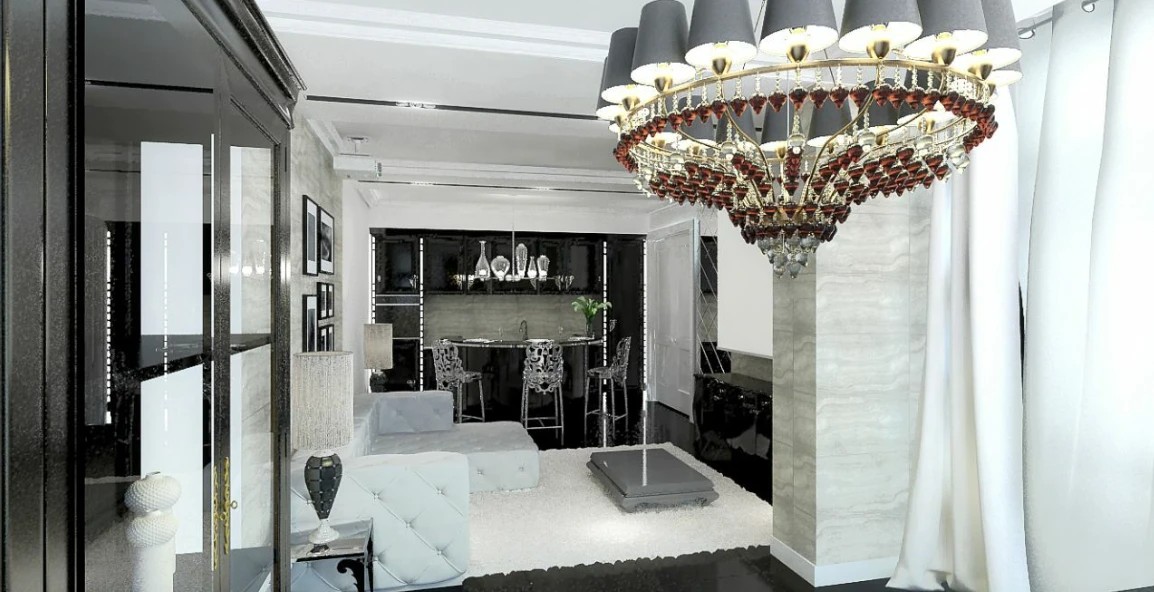 3-комнатная квартира в стиле ар-деко