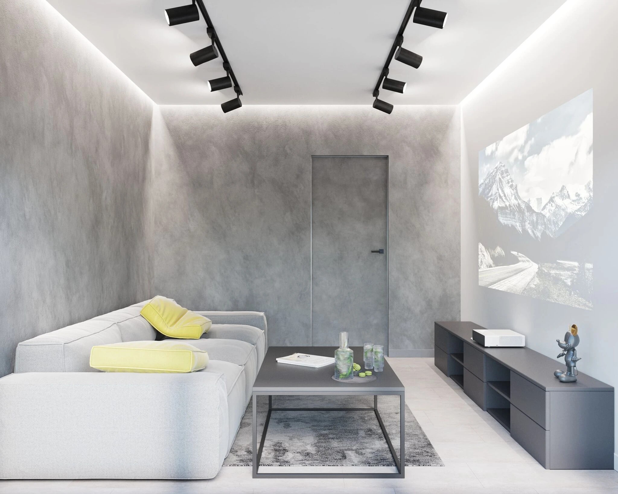 СОВРЕМЕННЫЙ ДИЗАЙН-ПРОЕКТ С ПРЕОБЛАДАНИЕМ СЕРОГО