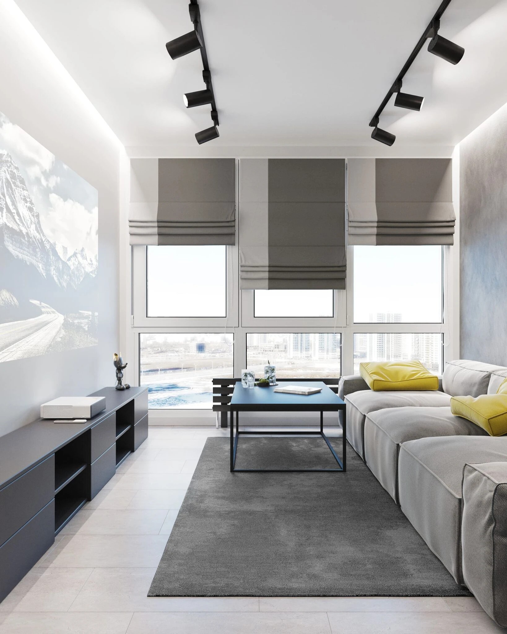 СОВРЕМЕННЫЙ ДИЗАЙН-ПРОЕКТ С ПРЕОБЛАДАНИЕМ СЕРОГО