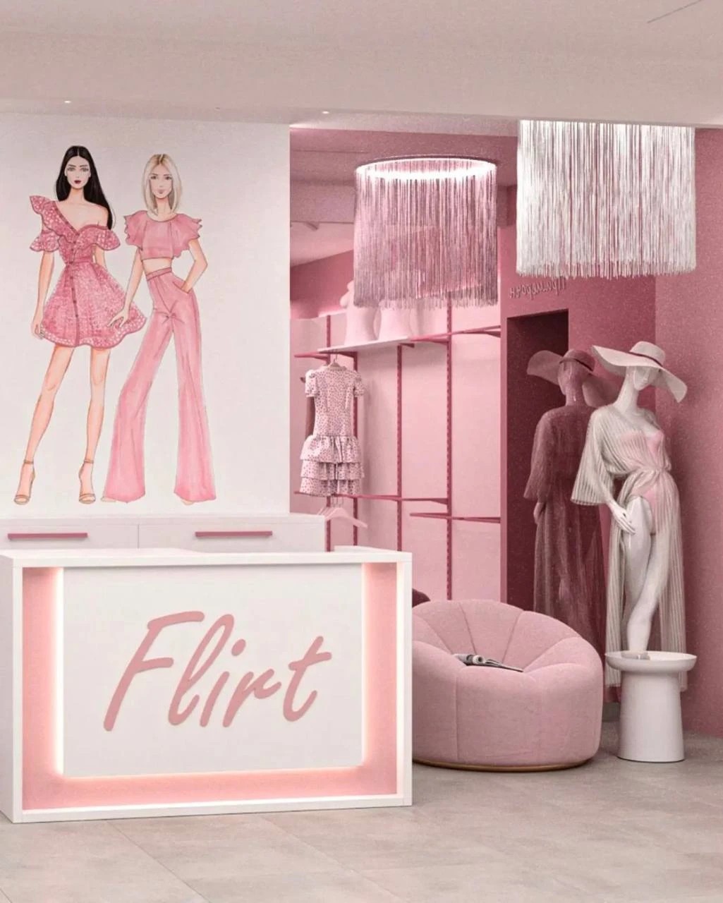 Интерьер в розовом