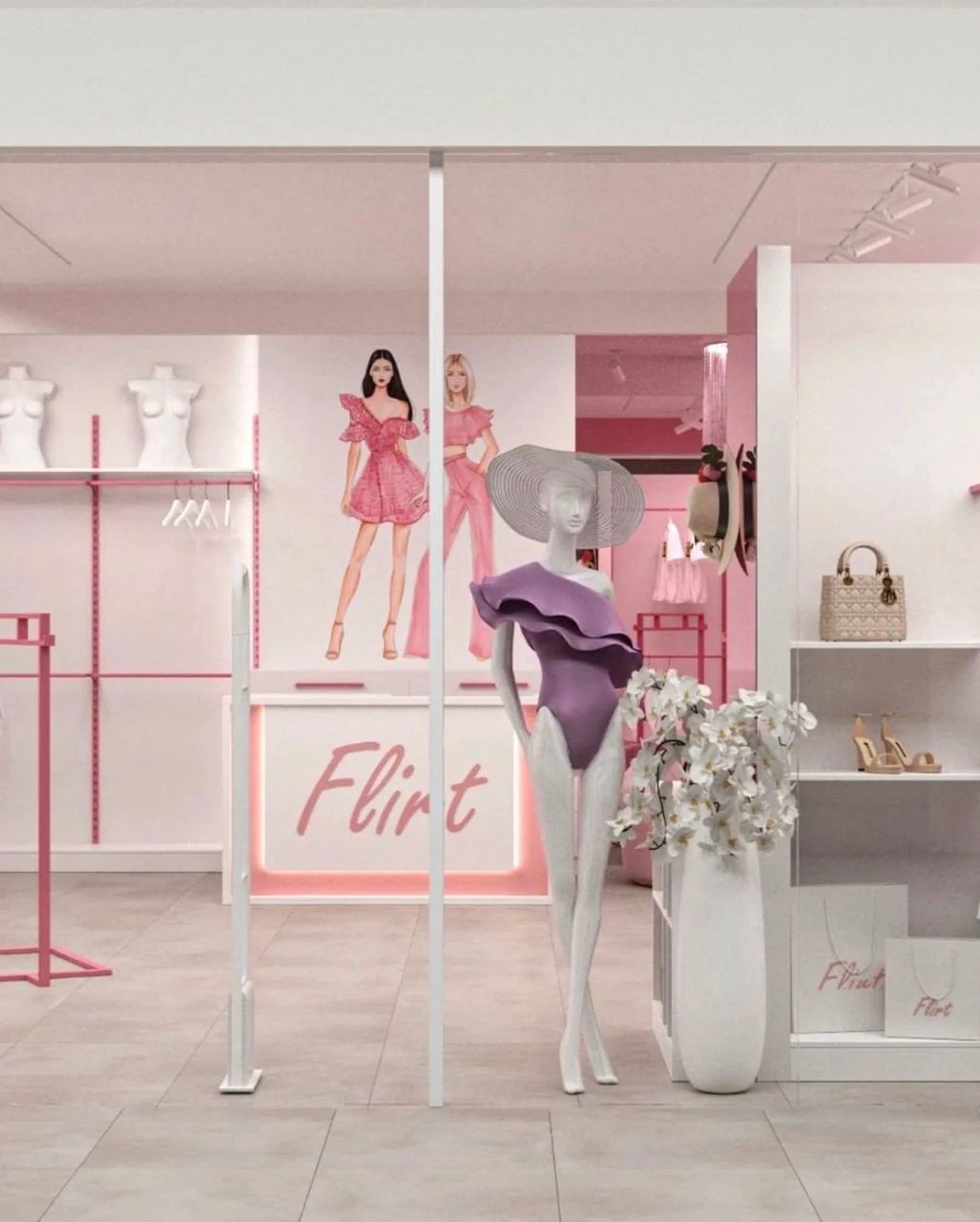 Интерьер в розовом