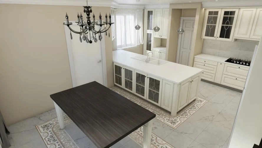 Кухня столовая в классическом стиле