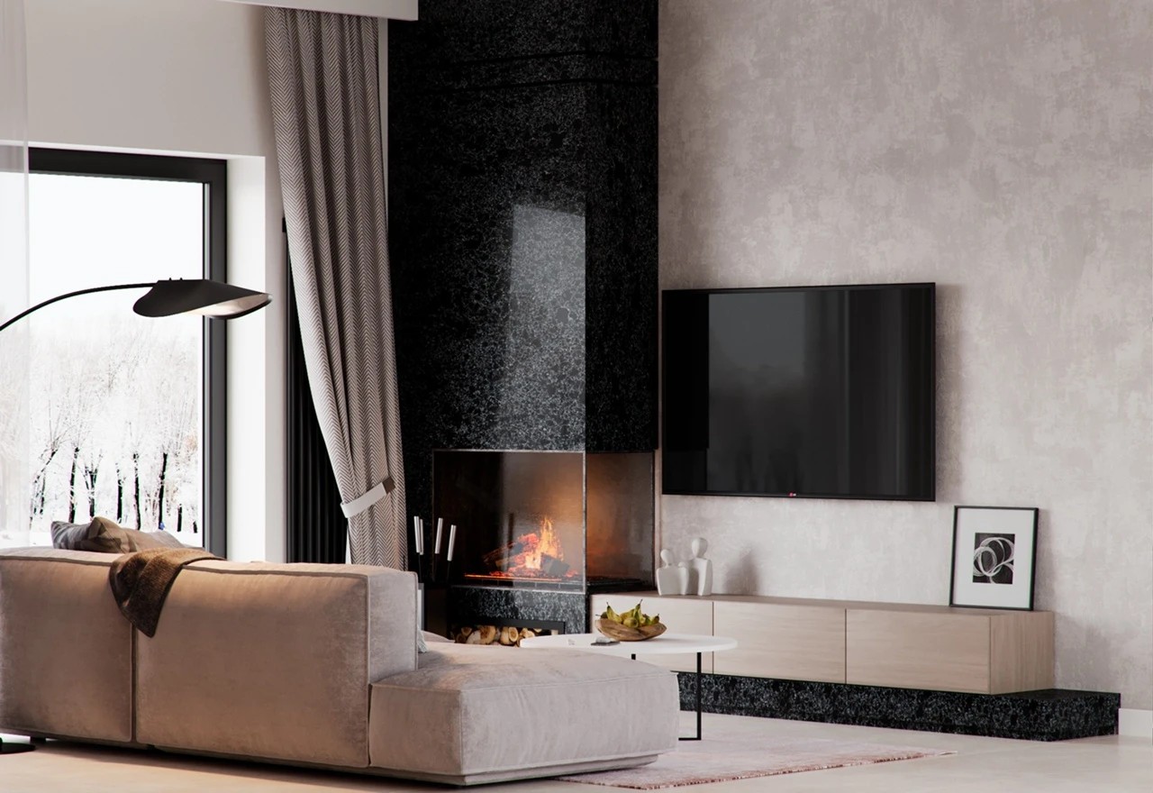 Кухня-гостиная частного дома.