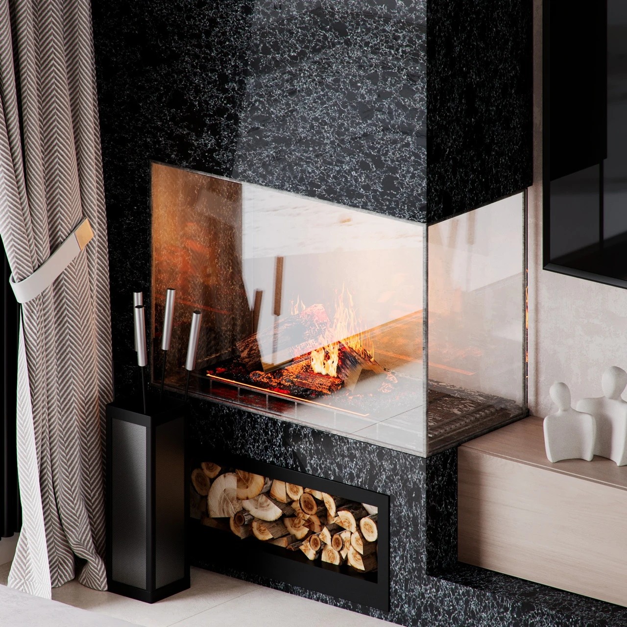 Кухня-гостиная частного дома.