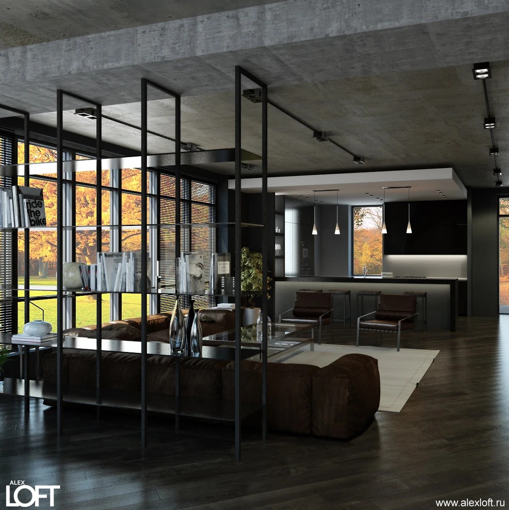 Загородный дом в стиле лофт