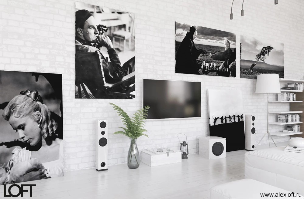 Лофт интерьер в белом цвете