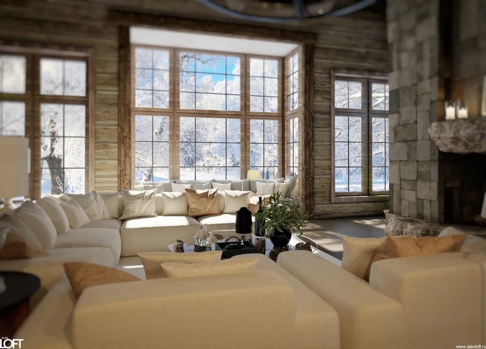 Проект интерьера деревянного дома