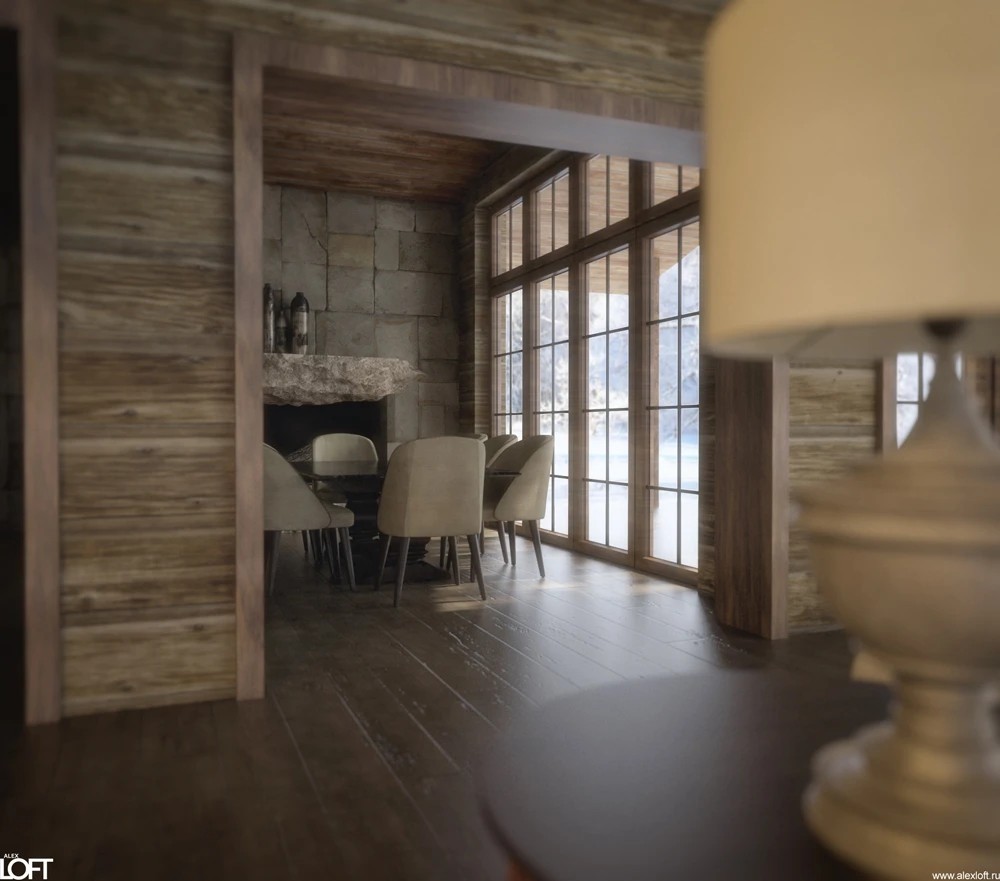 Проект интерьера деревянного дома