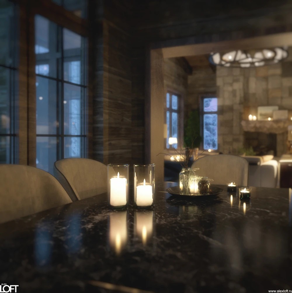 Проект интерьера деревянного дома