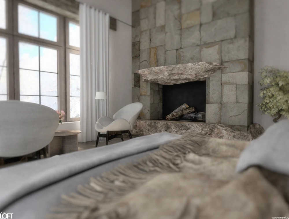 Проект интерьера деревянного дома