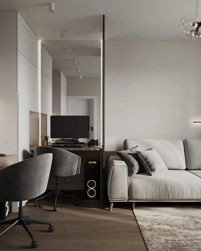 Спальня с рабочими зонами