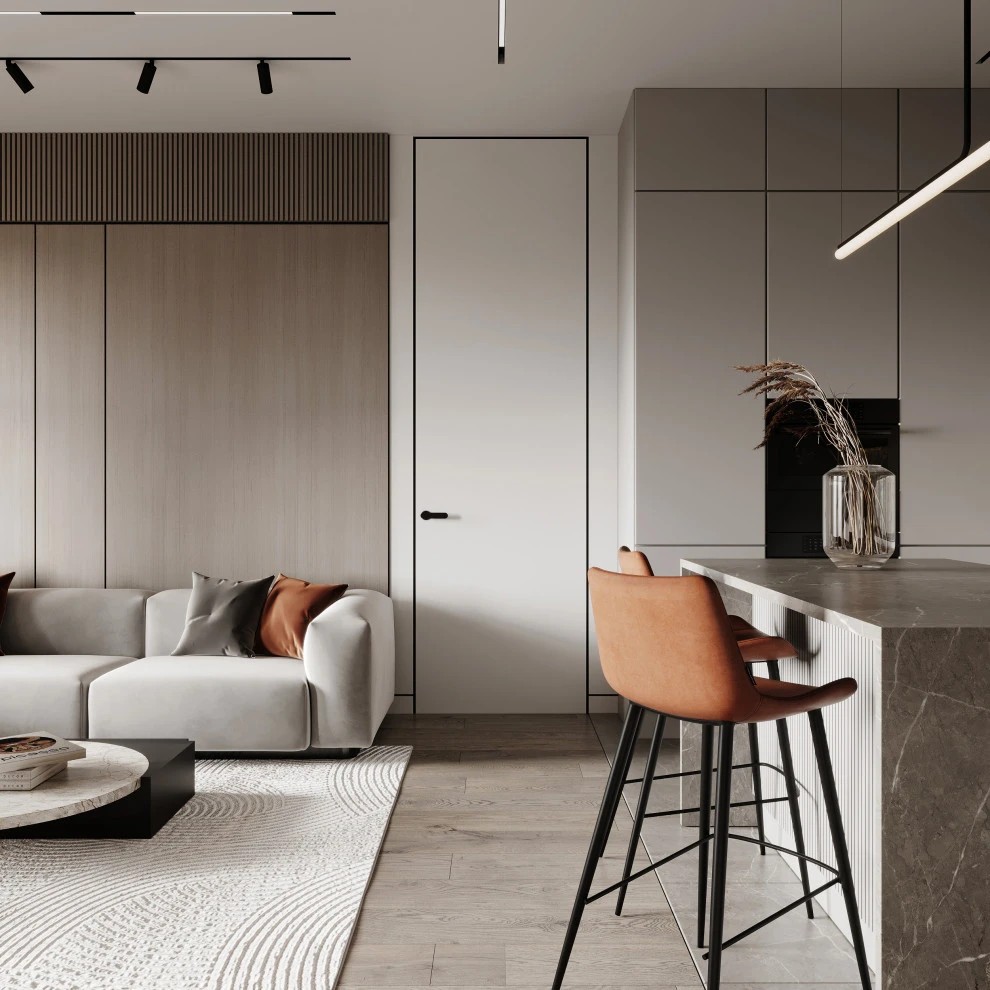 Дизайн кухни-гостиной