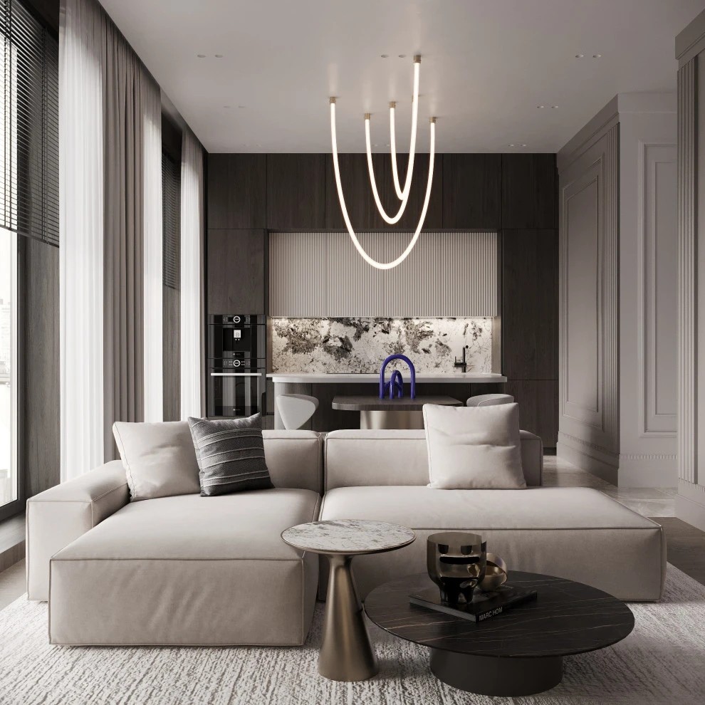 Интерьер кухни-гостиной