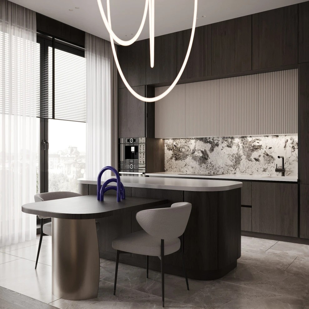 Интерьер кухни-гостиной