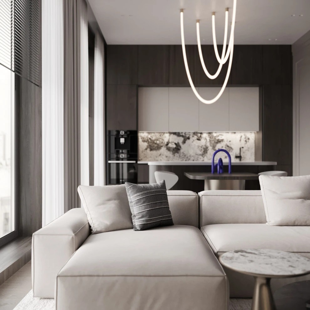 Интерьер кухни-гостиной