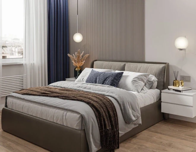 Проект квартиры  с акцентами синего цвета