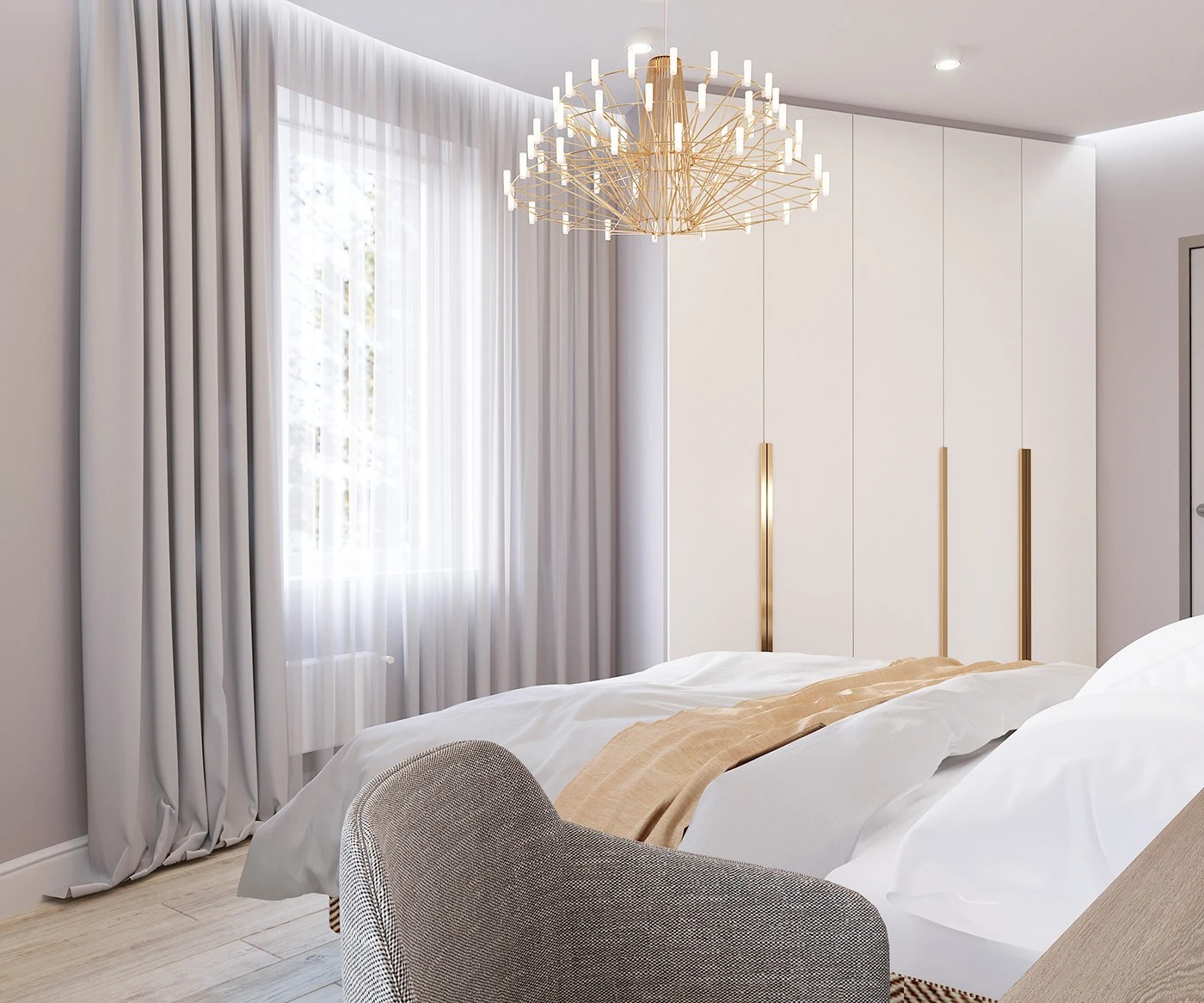 Bedroom-gray and gold