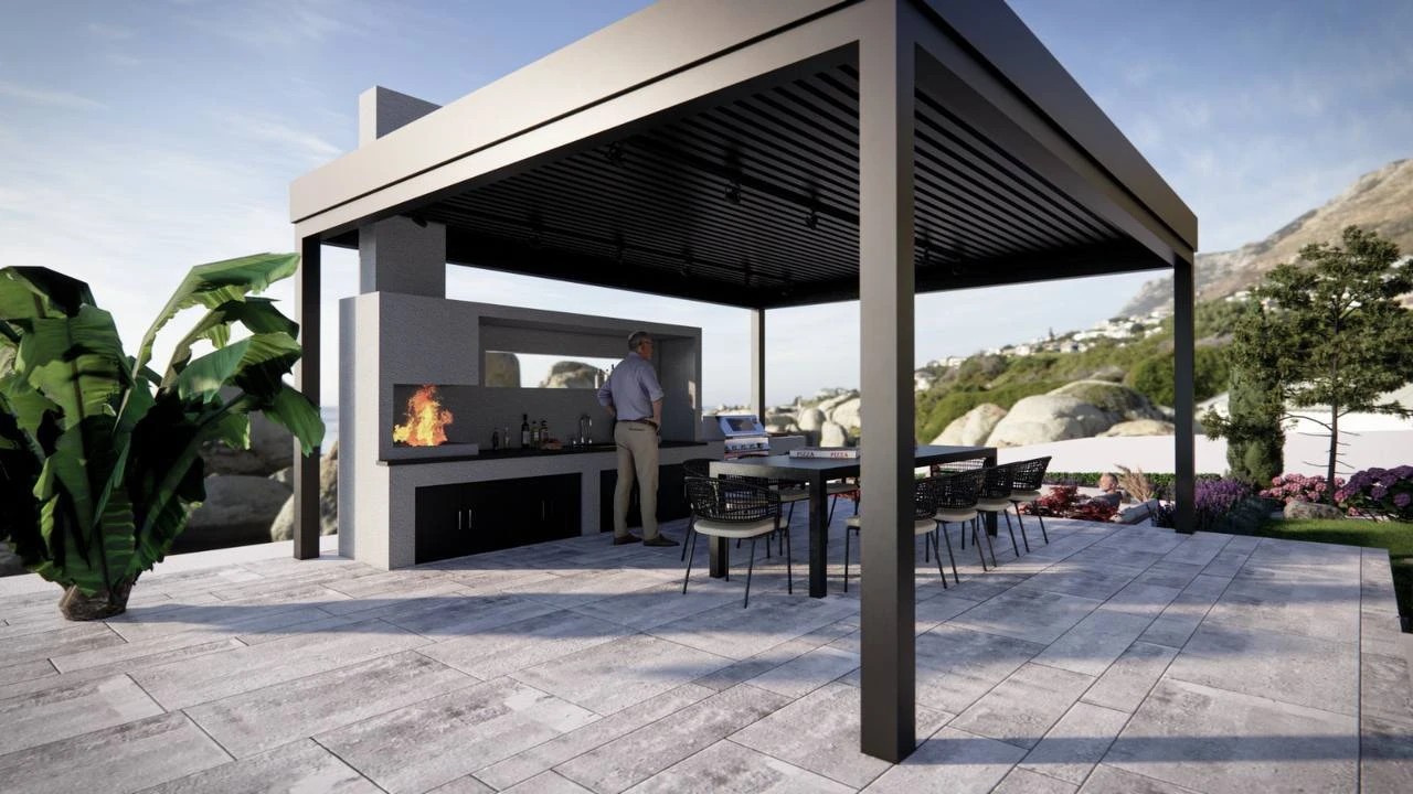 Проект беседки с зоной BBQ