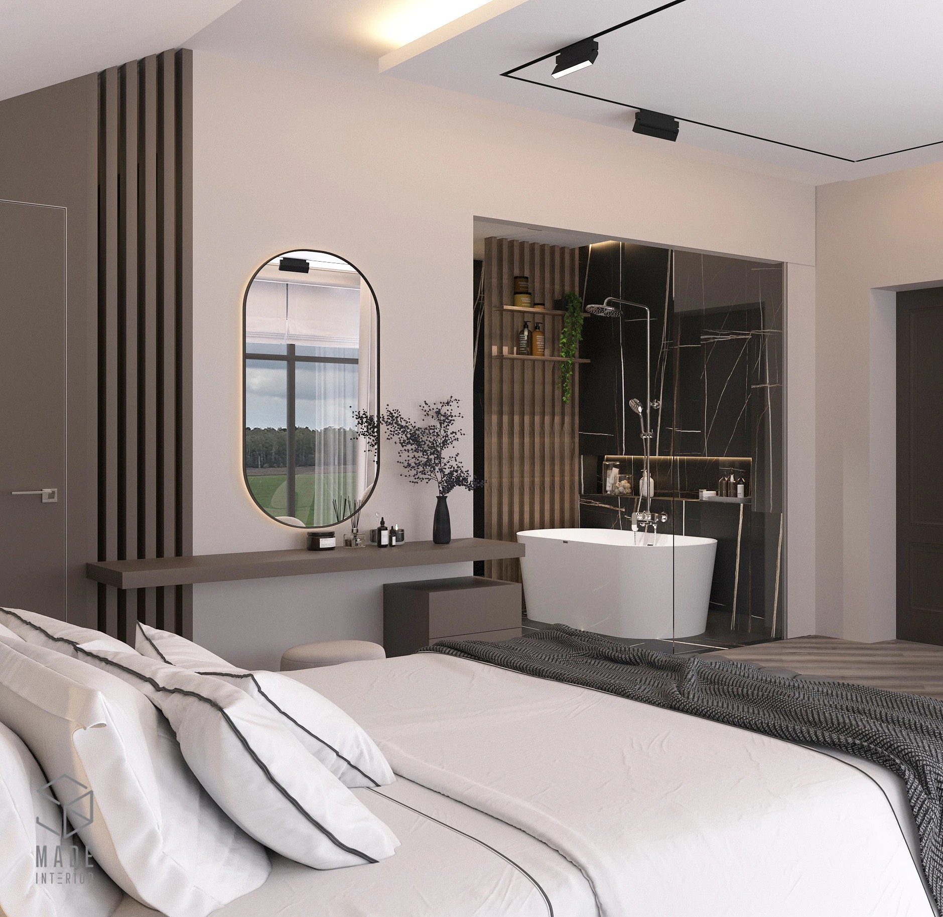 Мастер-спальня загородного дома под Петербургом