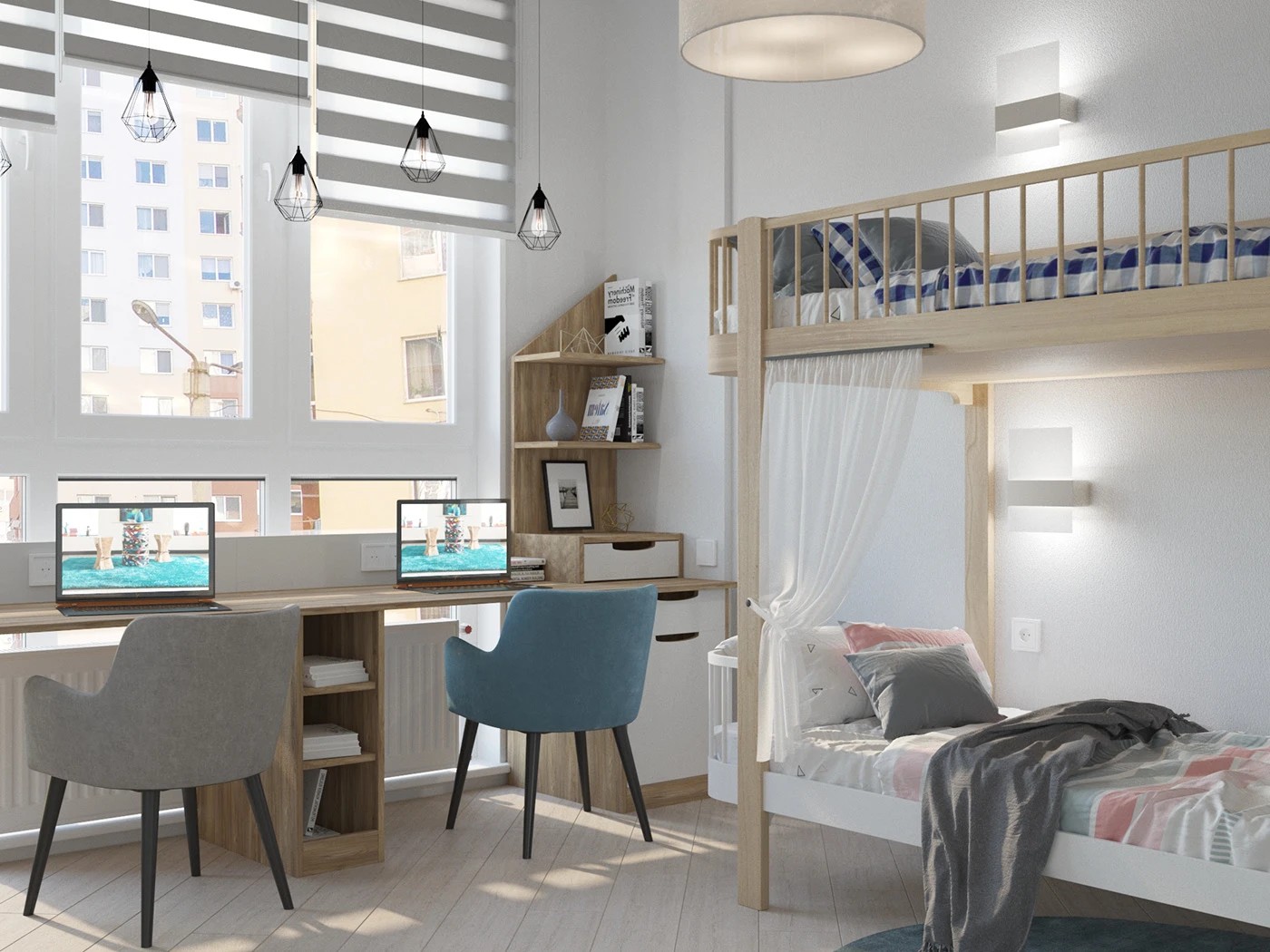 Небольшая комната для двоих детей.