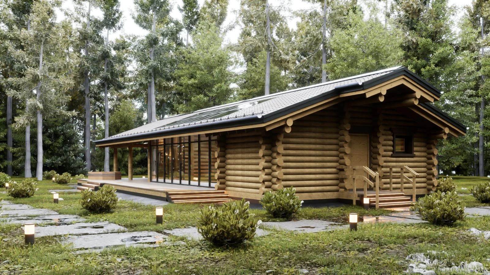 Банный комплекс из сруба в Ленинградской области