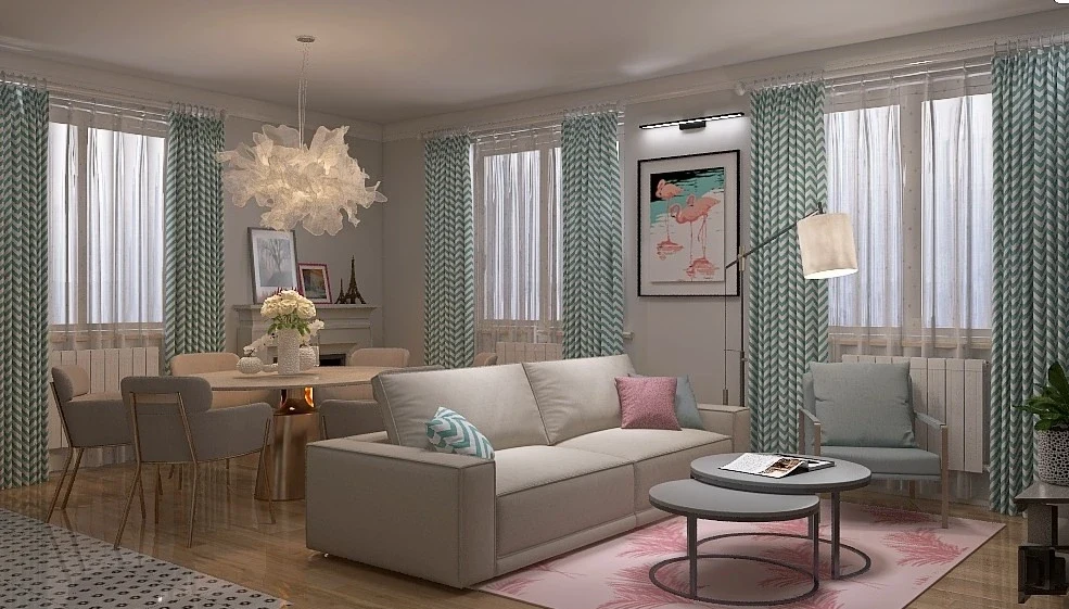 Проекте кухни-гостиной в загородном доме