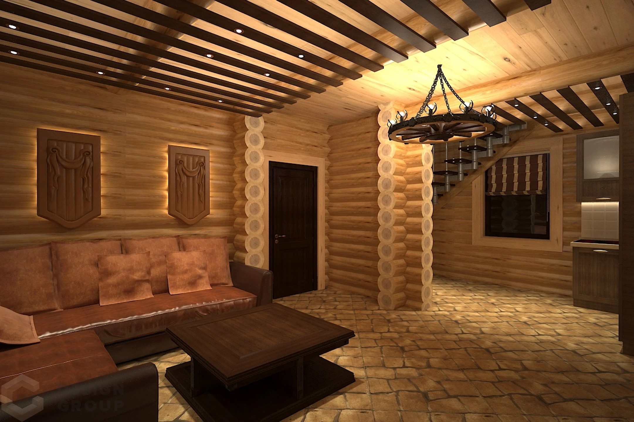 Интерьер загородного дома Лесопарковая