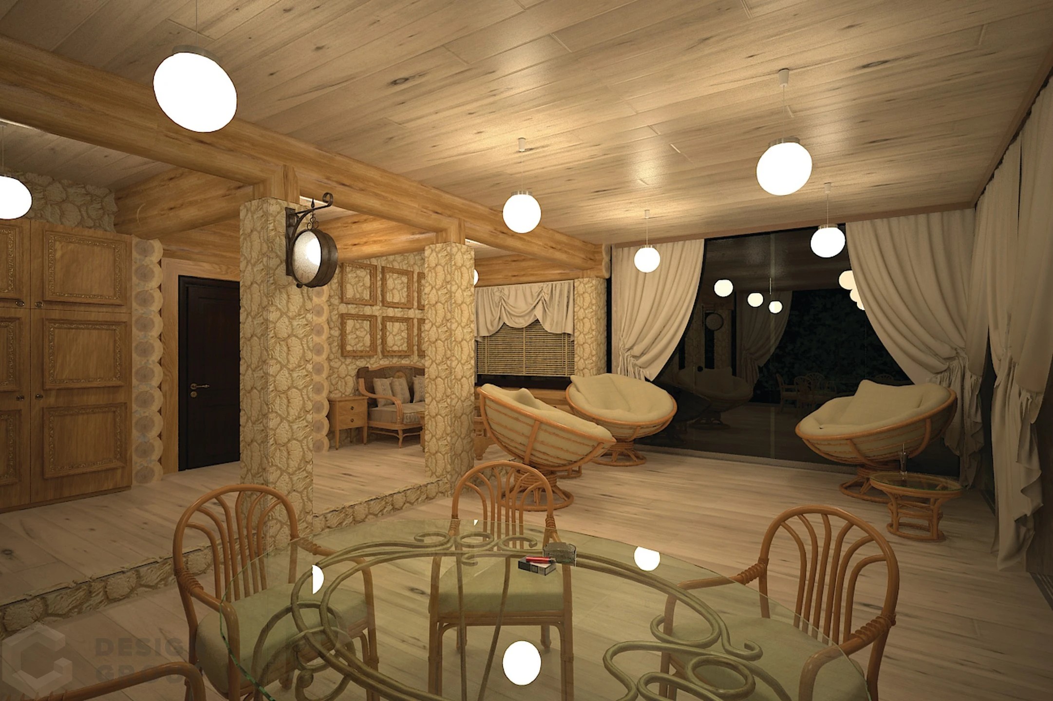 Интерьер загородного дома Лесопарковая