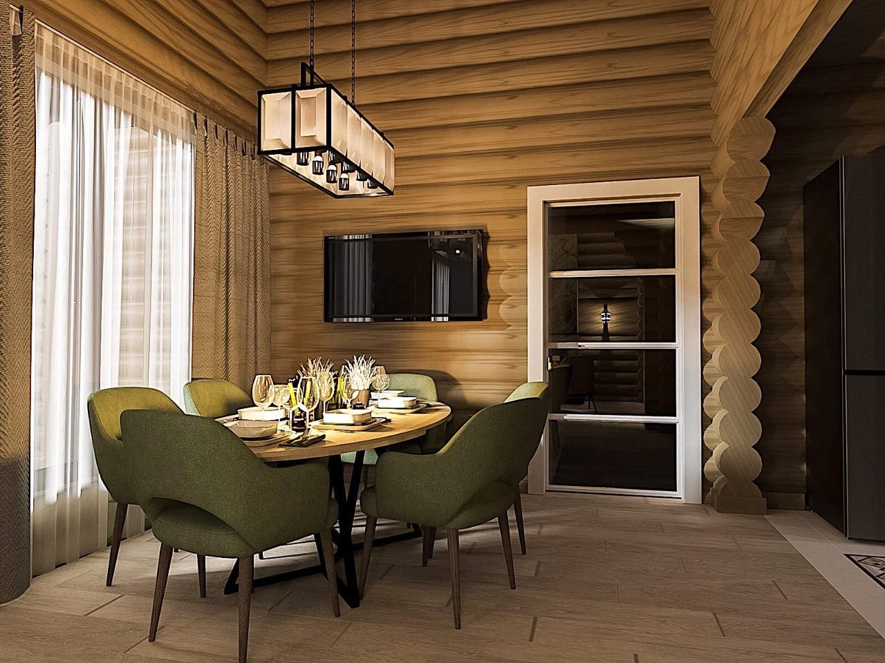 Загородный бревенчатый дом