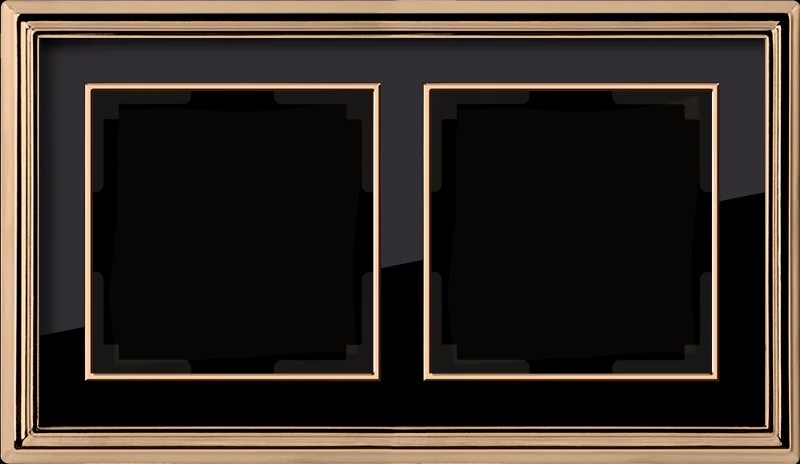 Рамка Werkel Palacio золото/черный WL17-Frame-02/ Рамка на 2 поста (золото/черный)