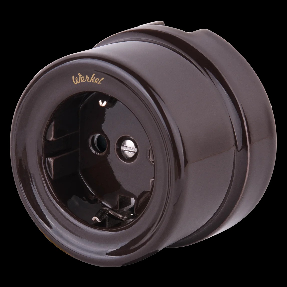 Розетка Werkel WL18-03-01/ Розетка с заземлением (коричневый) Ретро