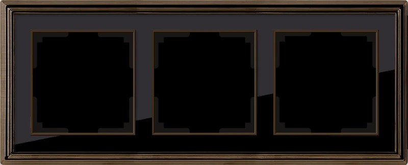Рамка Werkel Palacio бронза/черный WL17-Frame-03/ Рамка на 3 поста (бронза/черный)