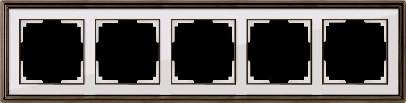 Рамка Werkel Palacio бронза/белый WL17-Frame-05/ Рамка на 5 постов (бронза/белый)