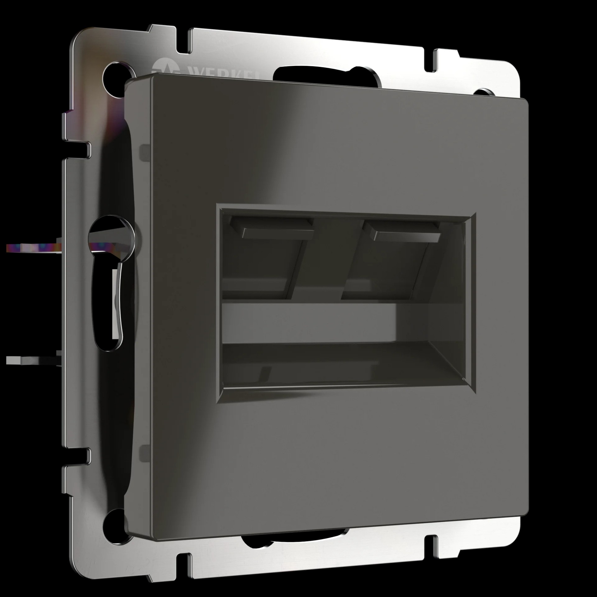 Розетка Werkel Серо-коричневый WL07-RJ11+RJ45/ Розетка телефонная RJ-11 и Еthernet RJ-45 (серо-коричневый)