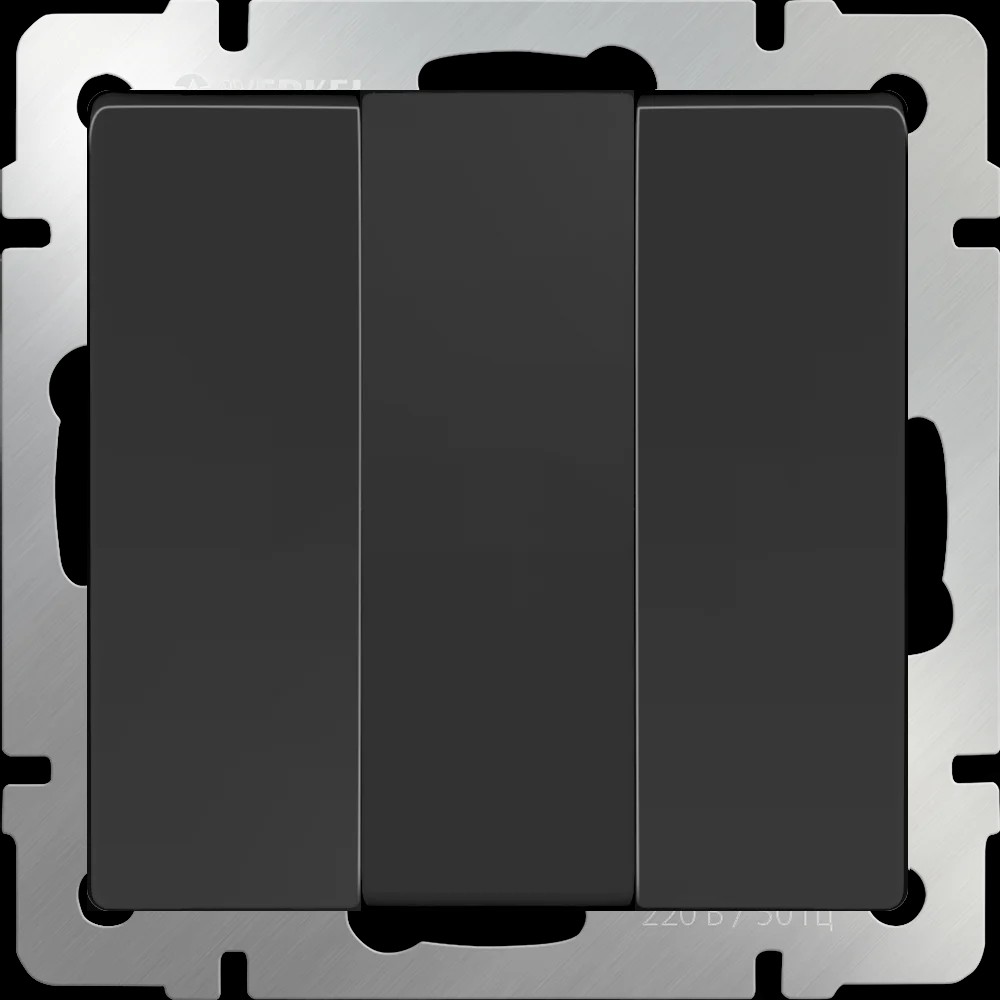 Выключатель Werkel Черный матовый WL08-SW-3G/Выключатель трехклавишный (черный матовый)