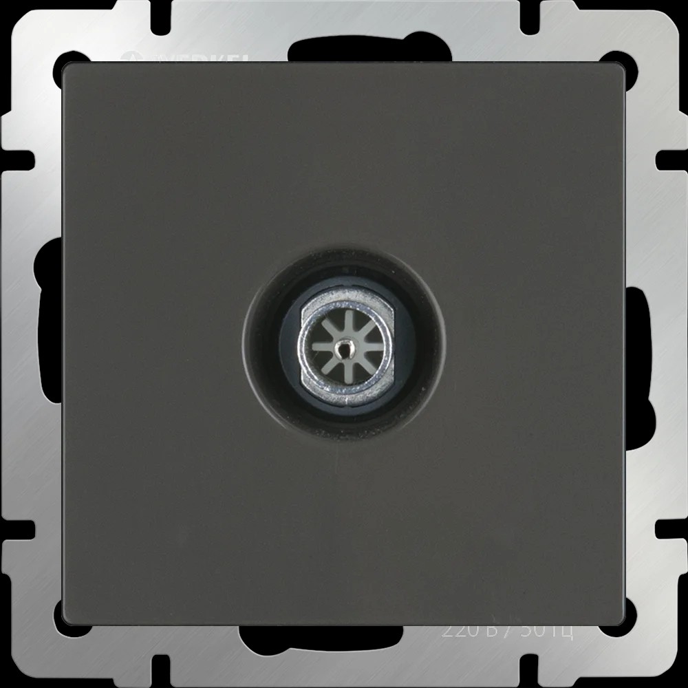 Розетка Werkel Серо-коричневый WL07-TV-2W/ ТВ-розетка проходная (серо-коричневый)