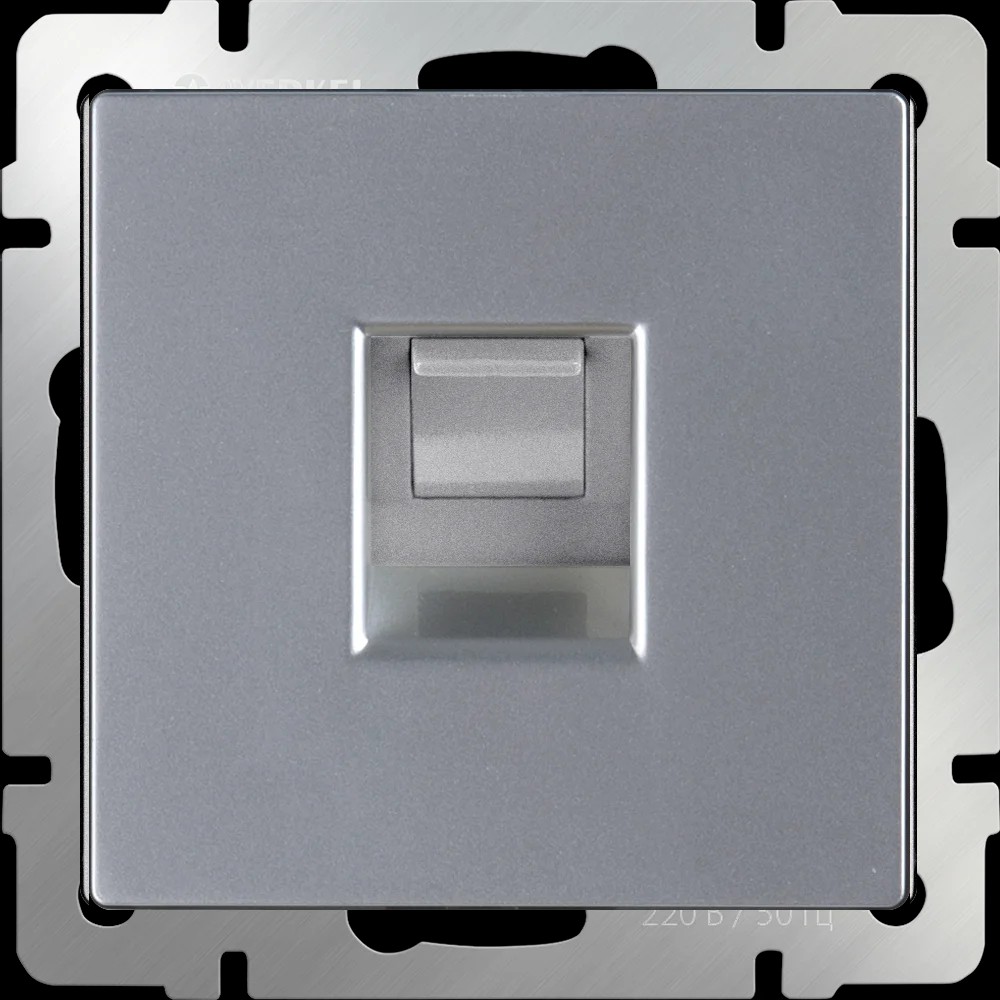 Розетка Werkel Серебряный WL06-RJ-11/ Телефонная розетка RJ-11 (серебряный)