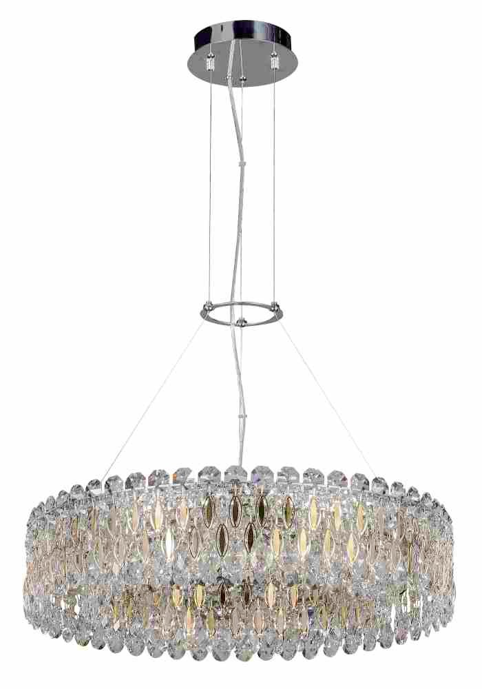 Подвесная хрустальная люстра Lirica Crystal Lux LIRICA SP10 D610 CHROME/GOLD-TRANSPARENT
