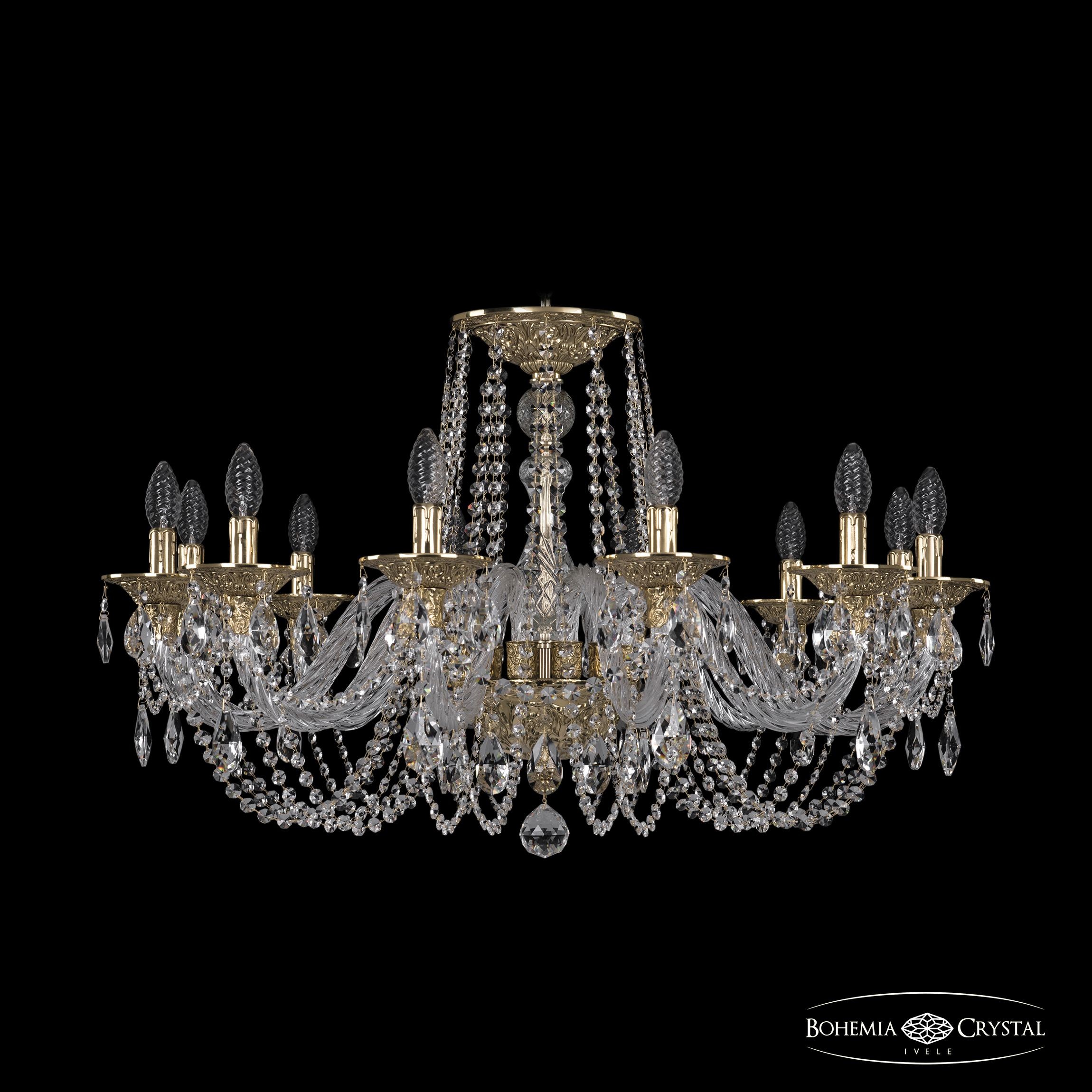 Подвесная хрустальная люстра 1602 Bohemia 16102/12/300 G