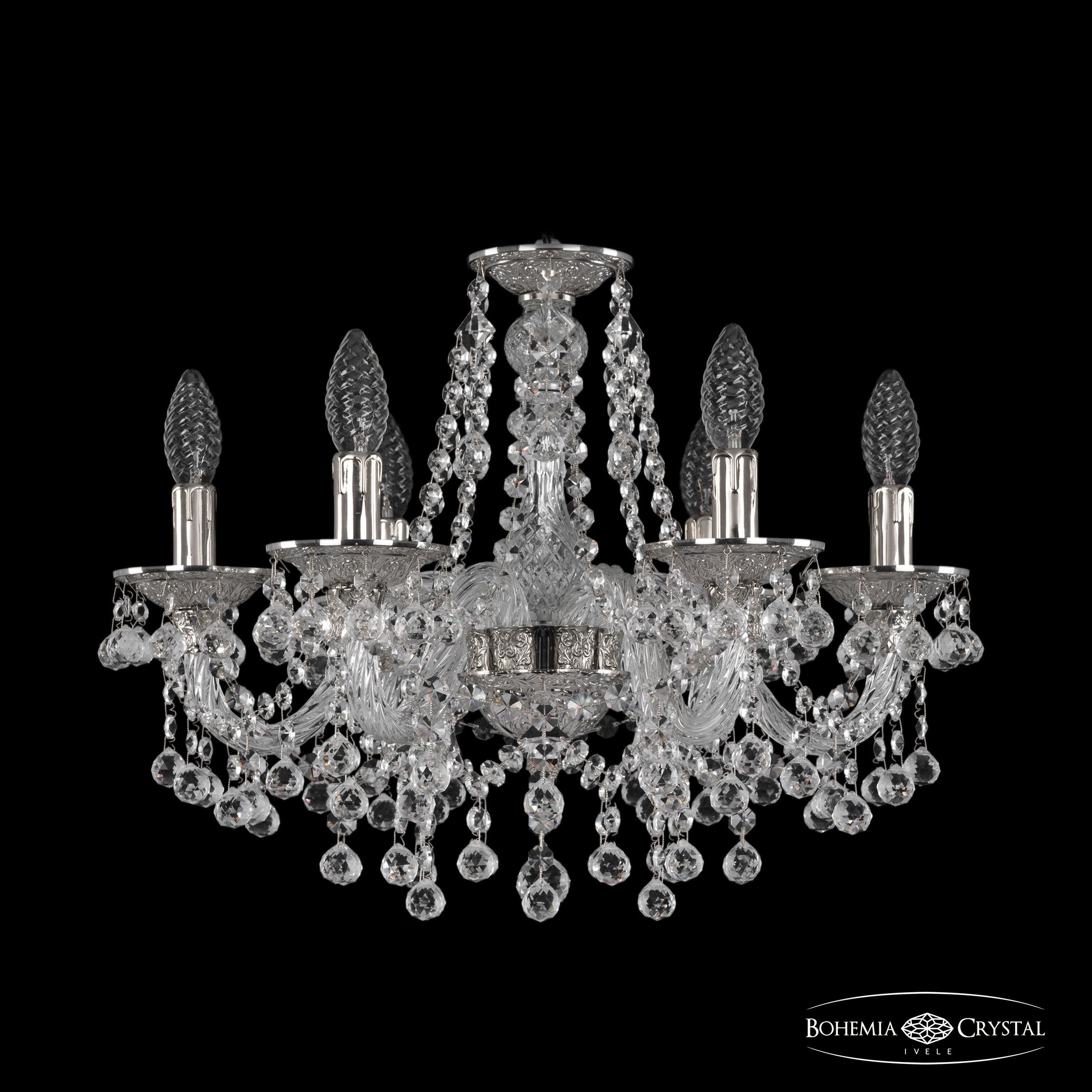 Подвесная хрустальная люстра 1609 Bohemia 16109/6/165 Ni