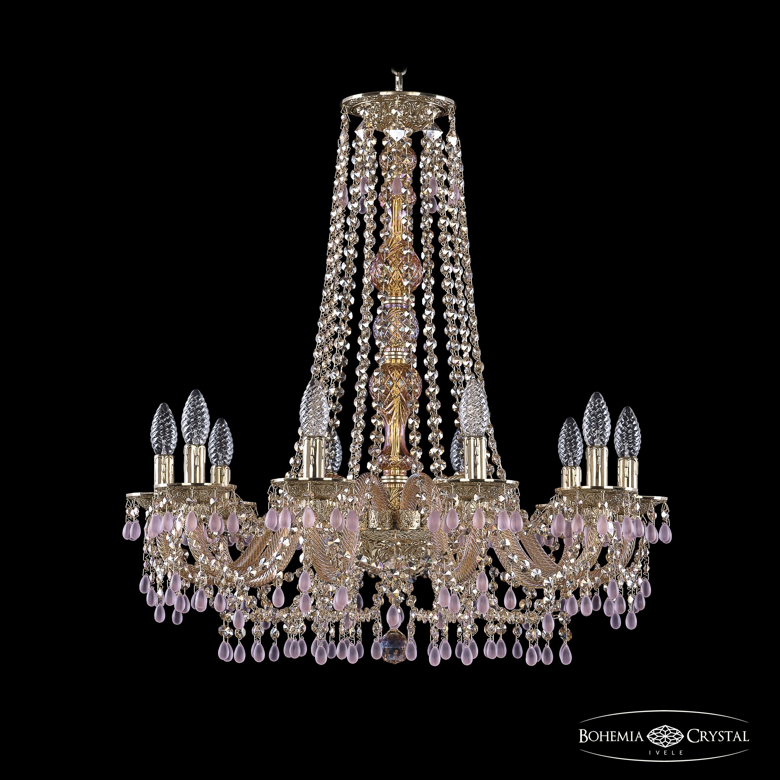 Подвесная хрустальная люстра 1610 Bohemia 16110/10/240/h-75 G V7010 M777