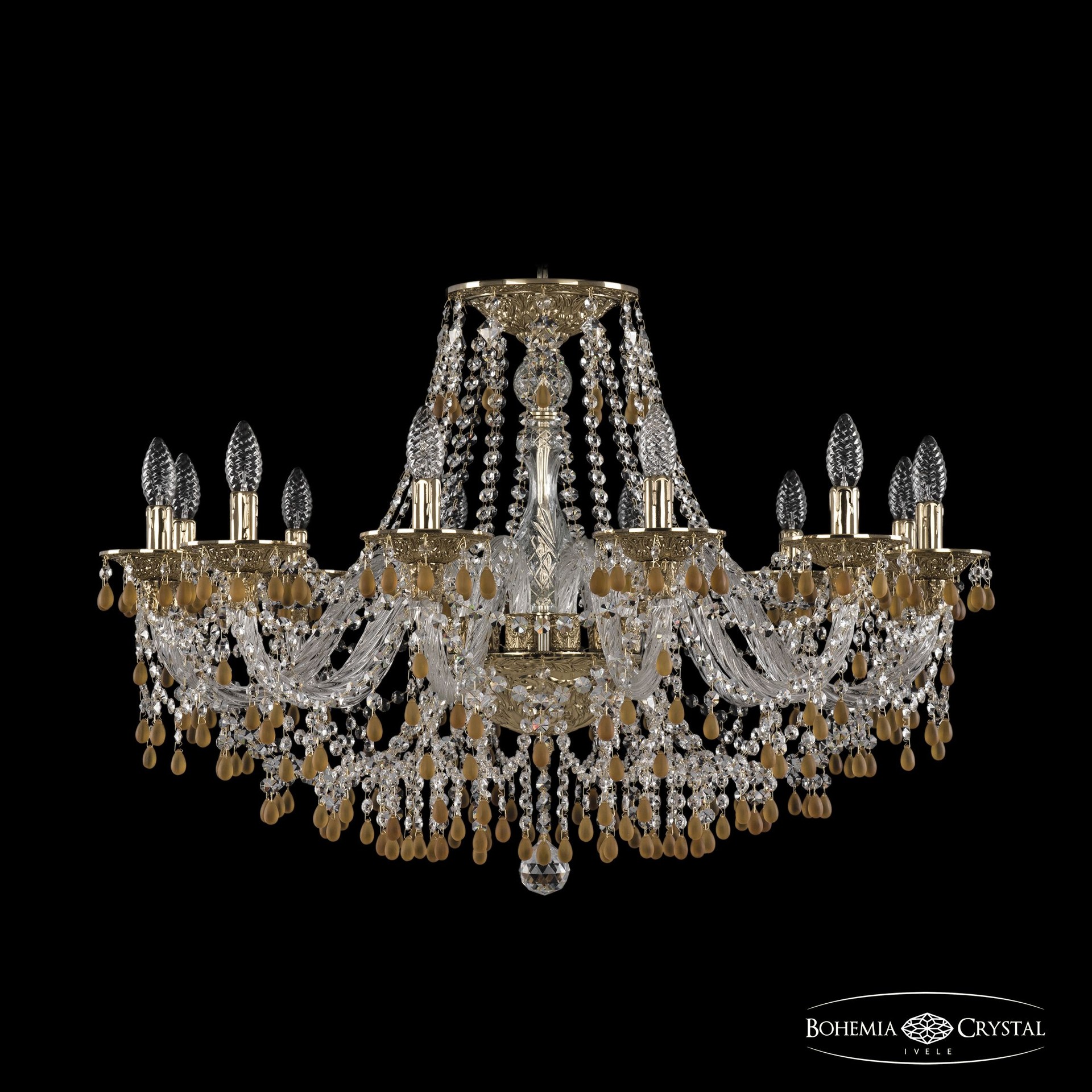 Подвесная хрустальная люстра 1610 Bohemia 16110/12/300 G V1003