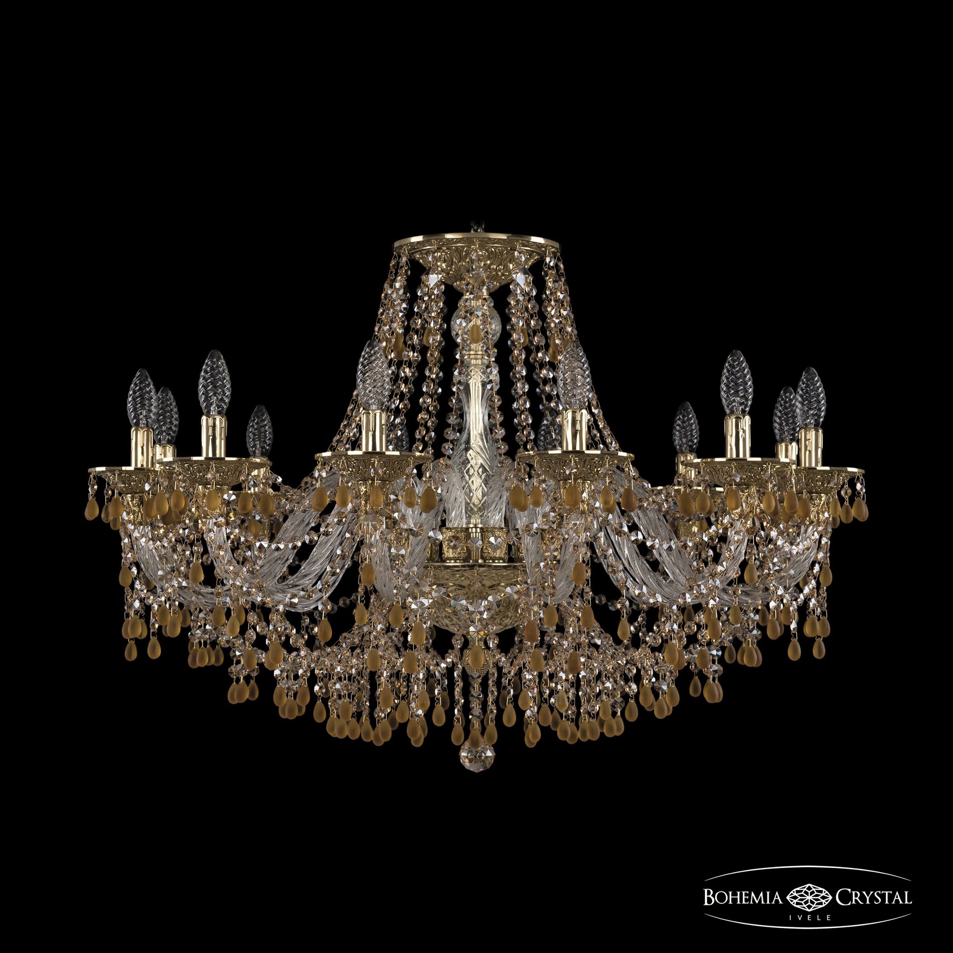 Подвесная хрустальная люстра 1610 Bohemia 16110/12/300 G V1003 R721